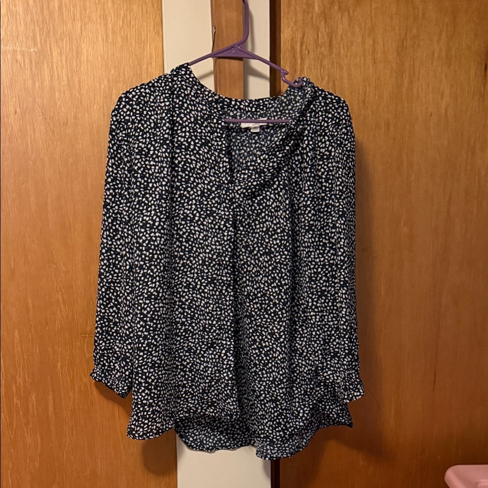 JACHS Girlfriend Black and White Patterned Blouse